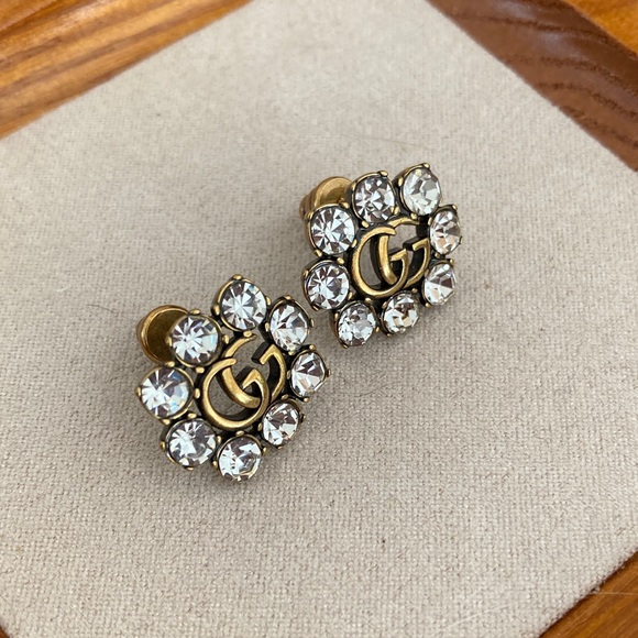 Gucci Gold and Silver Crystal Earrings - Picture 1 of 4
